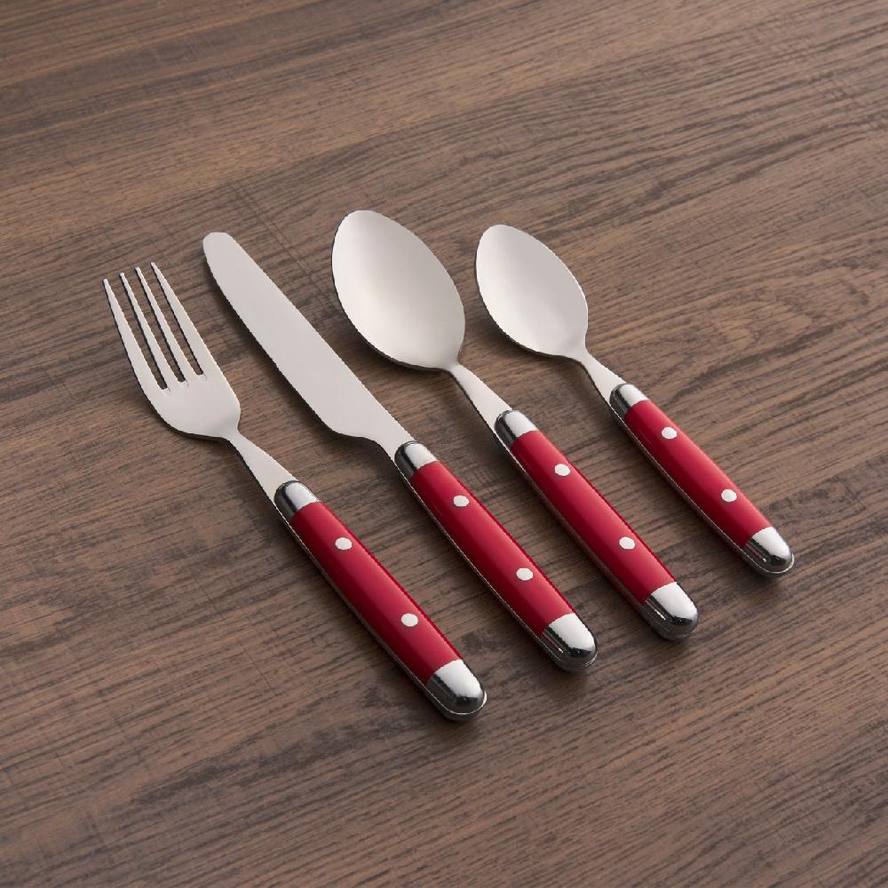 Cambridge Silversmiths Jubilee Red 16-Piece Flatware Set