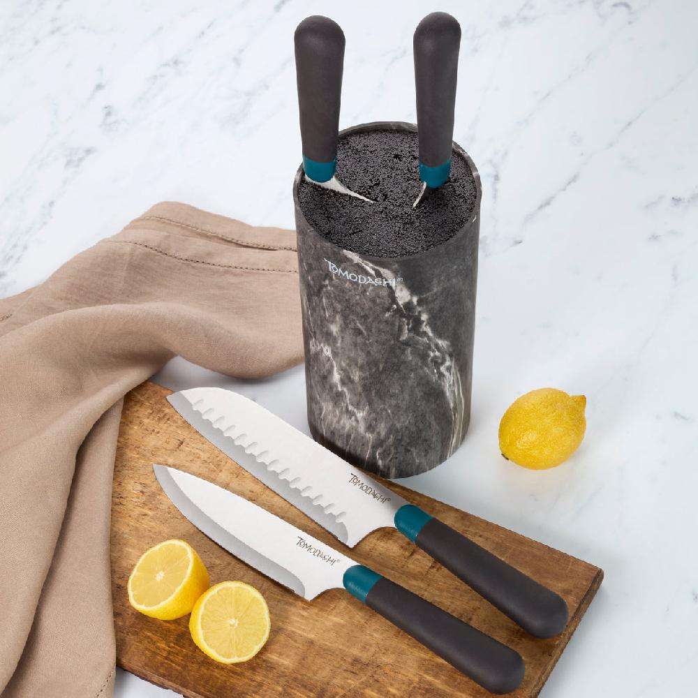 Cambridge Silversmiths Keen Black Marble 5-Piece Cutlery Set