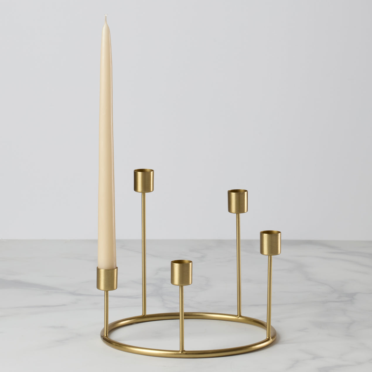 Cambridge Silversmiths Kent Small Gold Candlestick Wreath