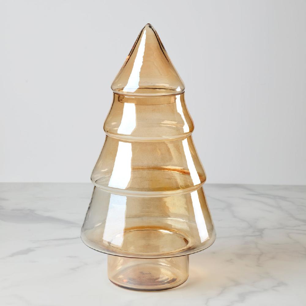 cambridge silversmiths Large Gold Luster Glass Tree Jar