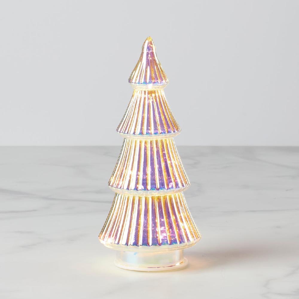 cambridge silversmiths LED Lit Iridescent Glass Holiday Tree