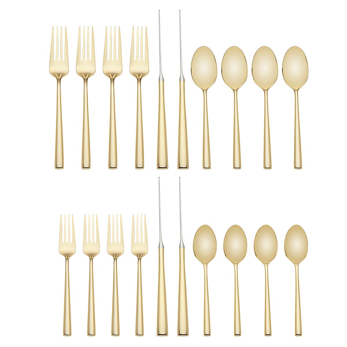 cambridge silversmiths Malmo Gold 20-Piece Flatware Set
