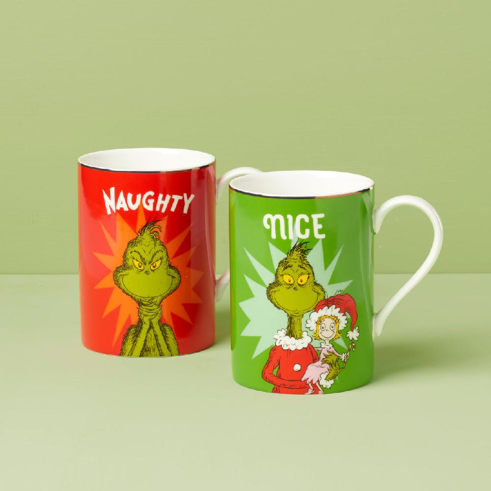 cambridge silversmiths Merry Grinchmas Naughty & Nice Mug Set