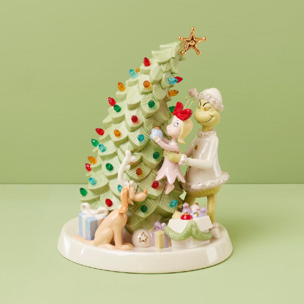 Cambridge Silversmiths Merry Grinchmas Trimming The Tree Lit Figurine