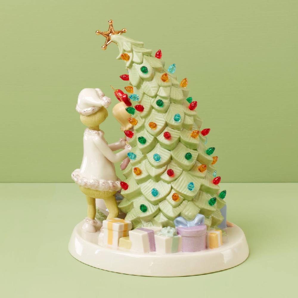 Cambridge Silversmiths Merry Grinchmas Trimming The Tree Lit Figurine
