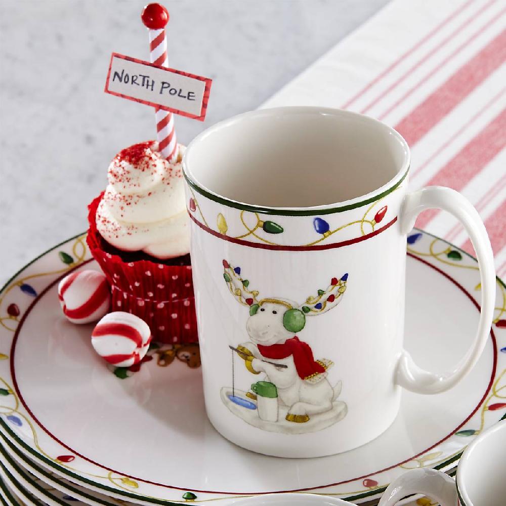 Cambridge Silversmiths Merry Marcel Moose 4-Piece Mug Set