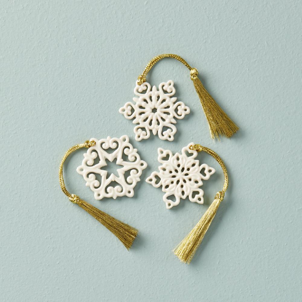 cambridge silversmiths Mini Snowflake 3-Piece Ornament Set