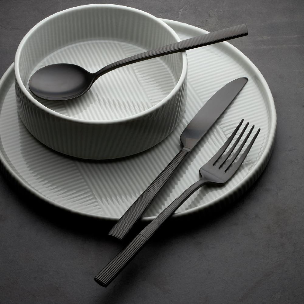 Cambridge Silversmiths Modulus Satin Black 20-Piece Flatware Set