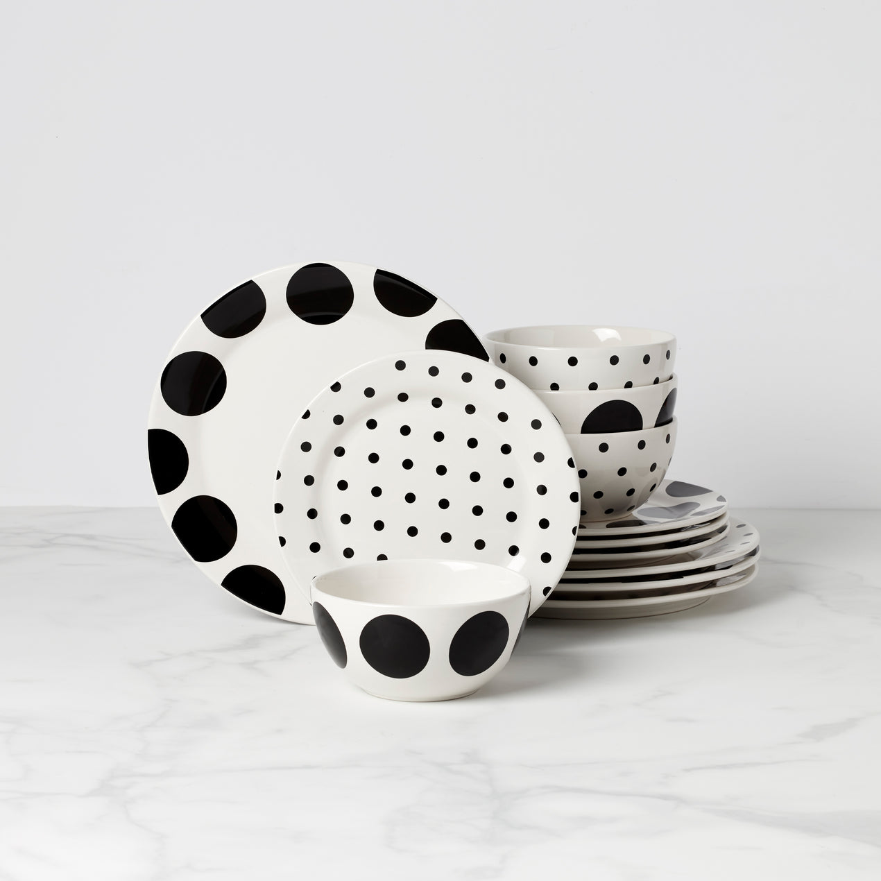 cambridge silversmiths On The Dot 12-Piece Dinnerware Set