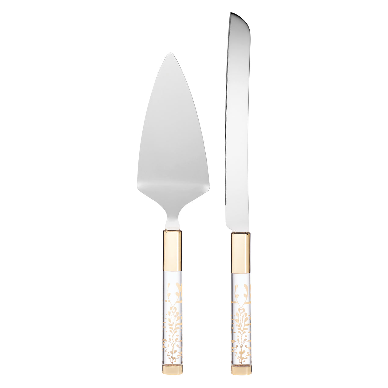 Cambridge Silversmiths Opal Innocence Flourish 2-Piece Cake Knife & Server Set