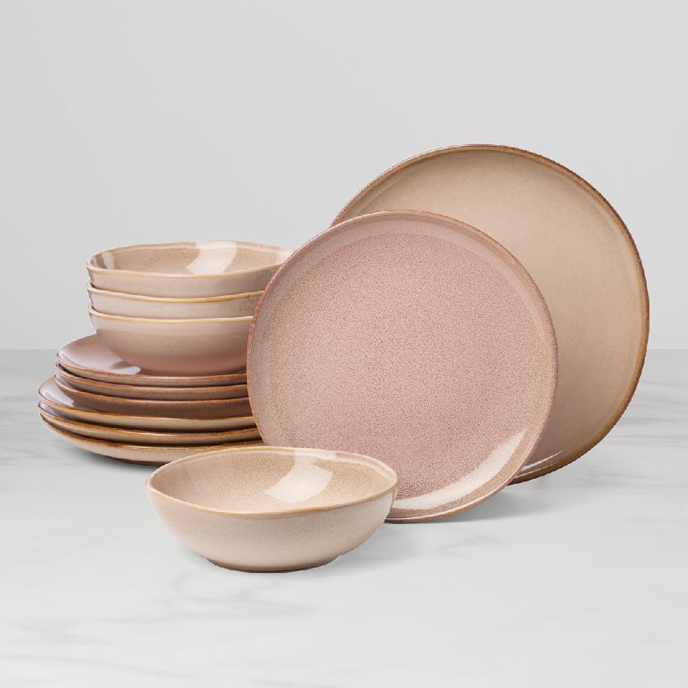 cambridge silversmiths Organic Shades 12-Piece Dinnerware Set Clay