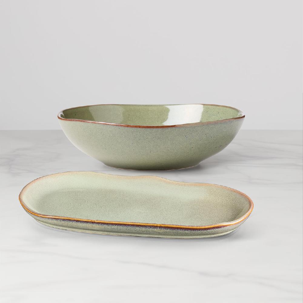 cambridge silversmiths Organic Shades 2-Piece Serving Set Green