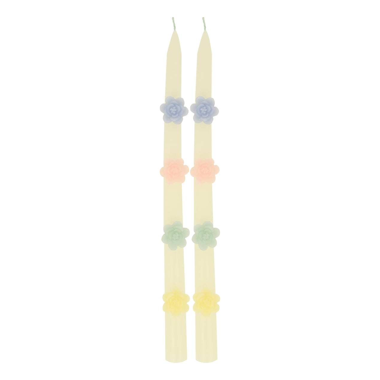 cambridge silversmiths Pastel Flowers Taper Candles 2 pc Set