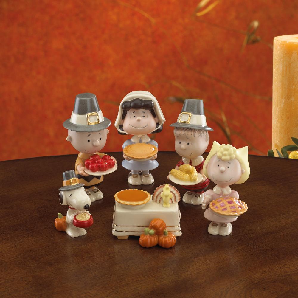 Cambridge Silversmiths PEANUTS® 6-piece Thanksgiving Figurine Set By Lenox
