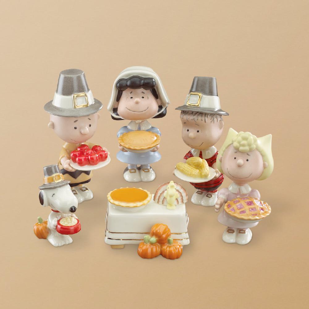 cambridge silversmiths PEANUTS® 6-piece Thanksgiving Figurine Set by Lenox