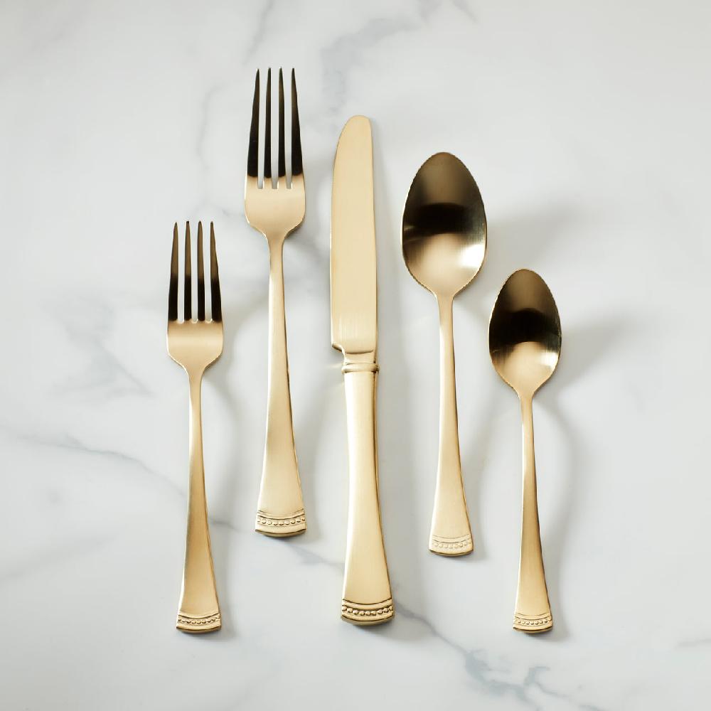 cambridge silversmiths Portola Gold 60-Piece Flatware Set