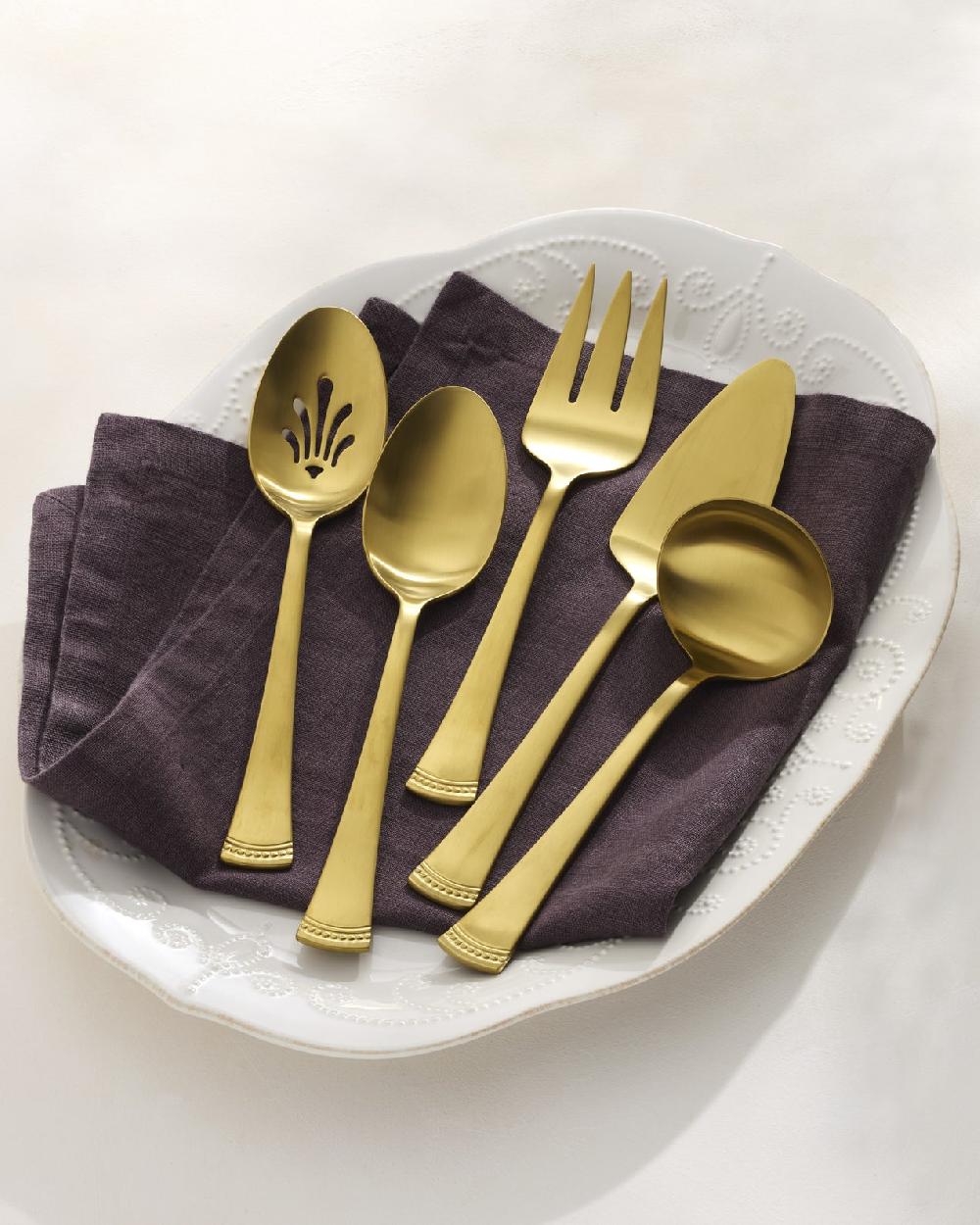 Cambridge Silversmiths Portola Satin Gold 5-Piece Hostess Set