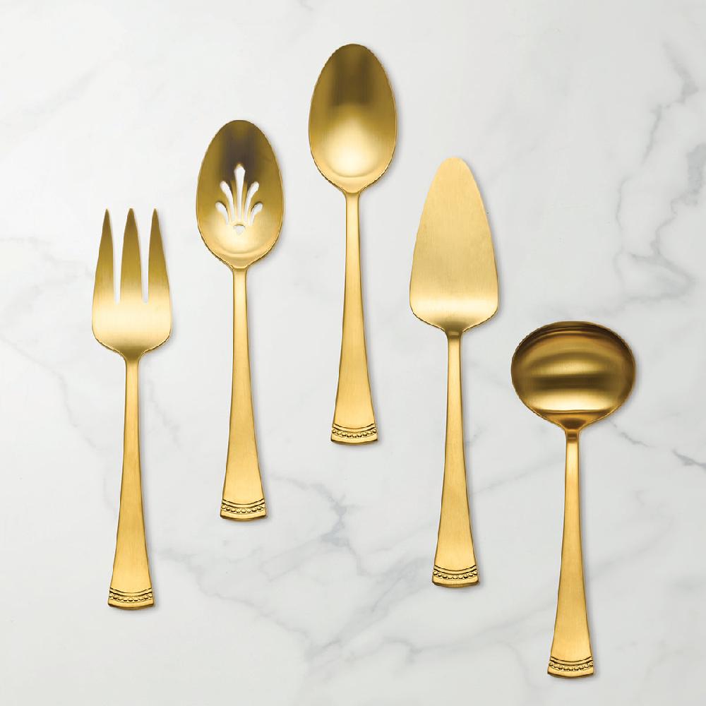 cambridge silversmiths Portola Satin Gold 5-Piece Hostess Set