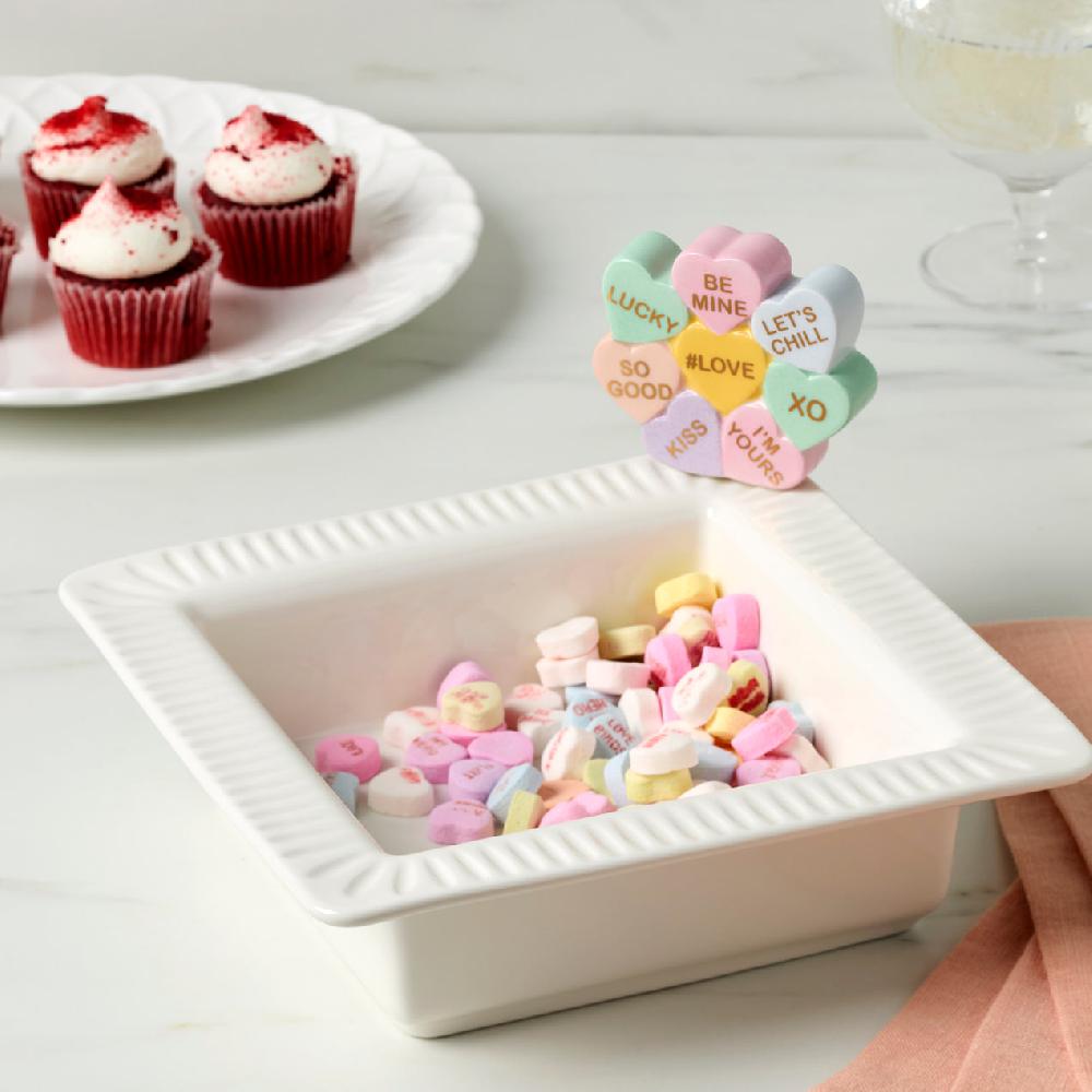 Cambridge Silversmiths Profile Poppers Square Bowl & Heart Candy Set