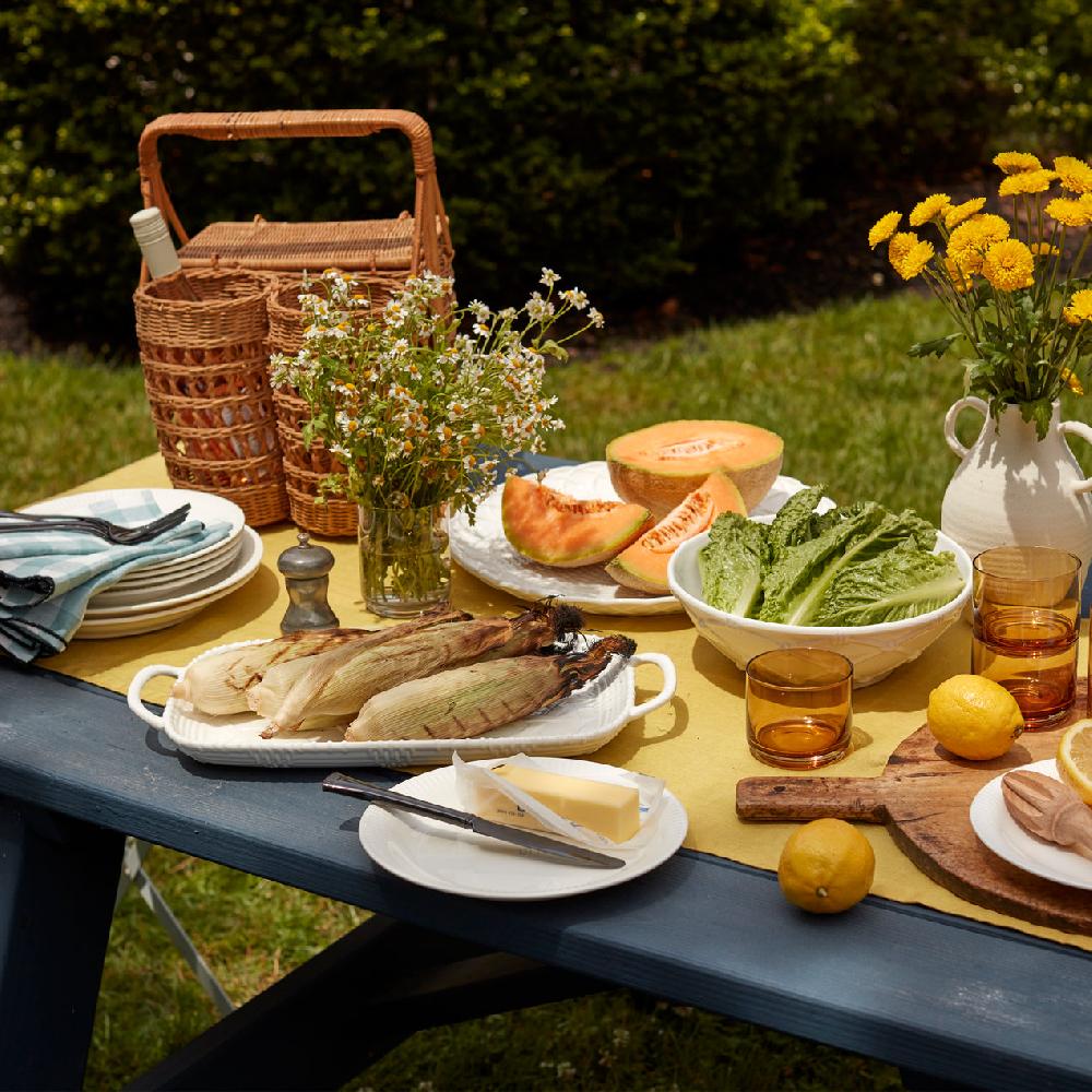 Cambridge Silversmiths Profile White Porcelain 4-Piece Dinner Plate Set