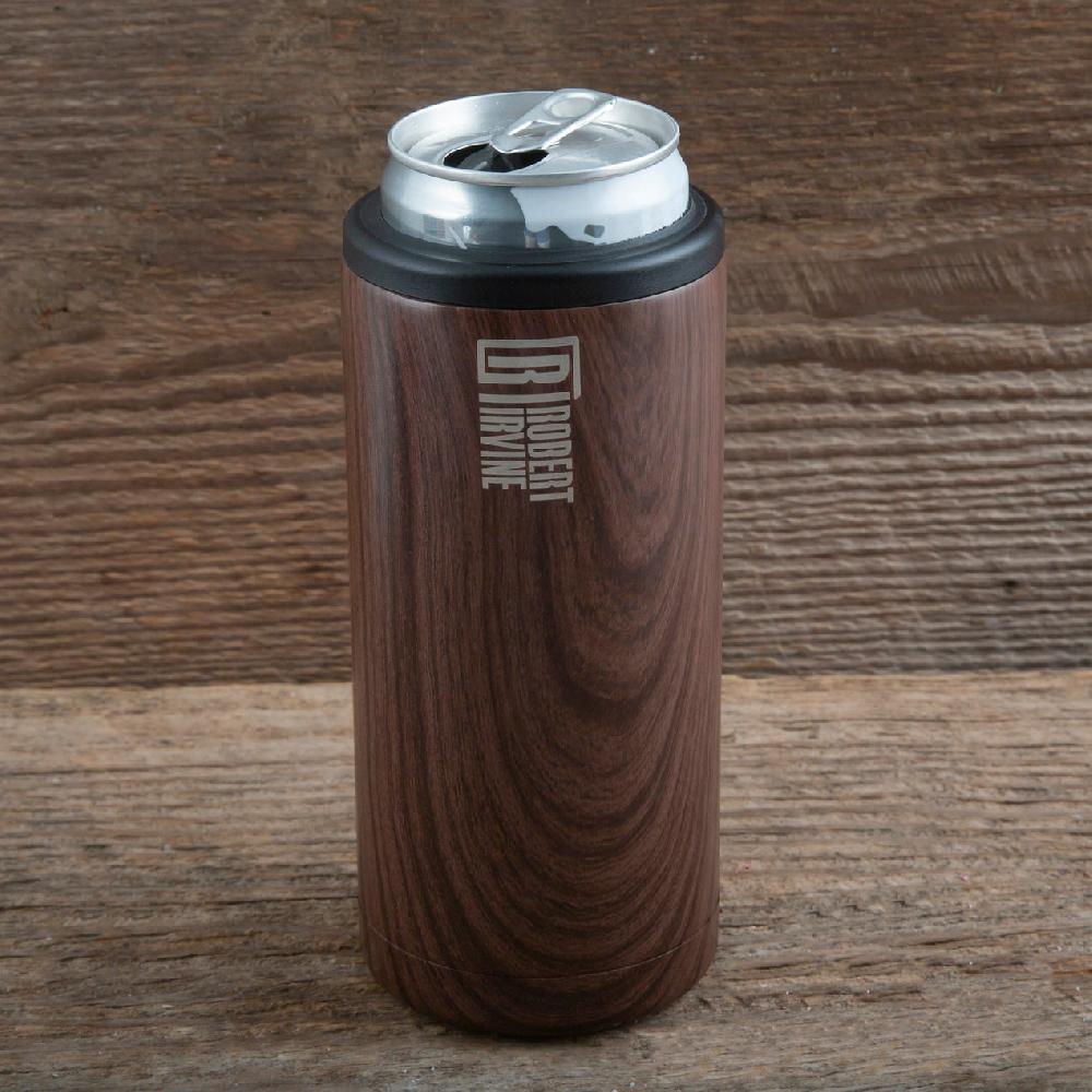 Cambridge Silversmiths Robert Irvine 12 Oz Wood Slim Can Coolers Set Of 2