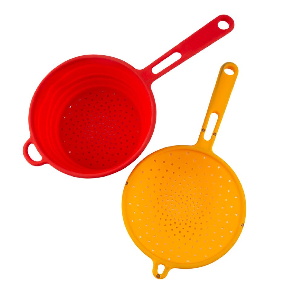 Cambridge Silversmiths Robert Irvine 2-Piece Silicone Colander Set Orange