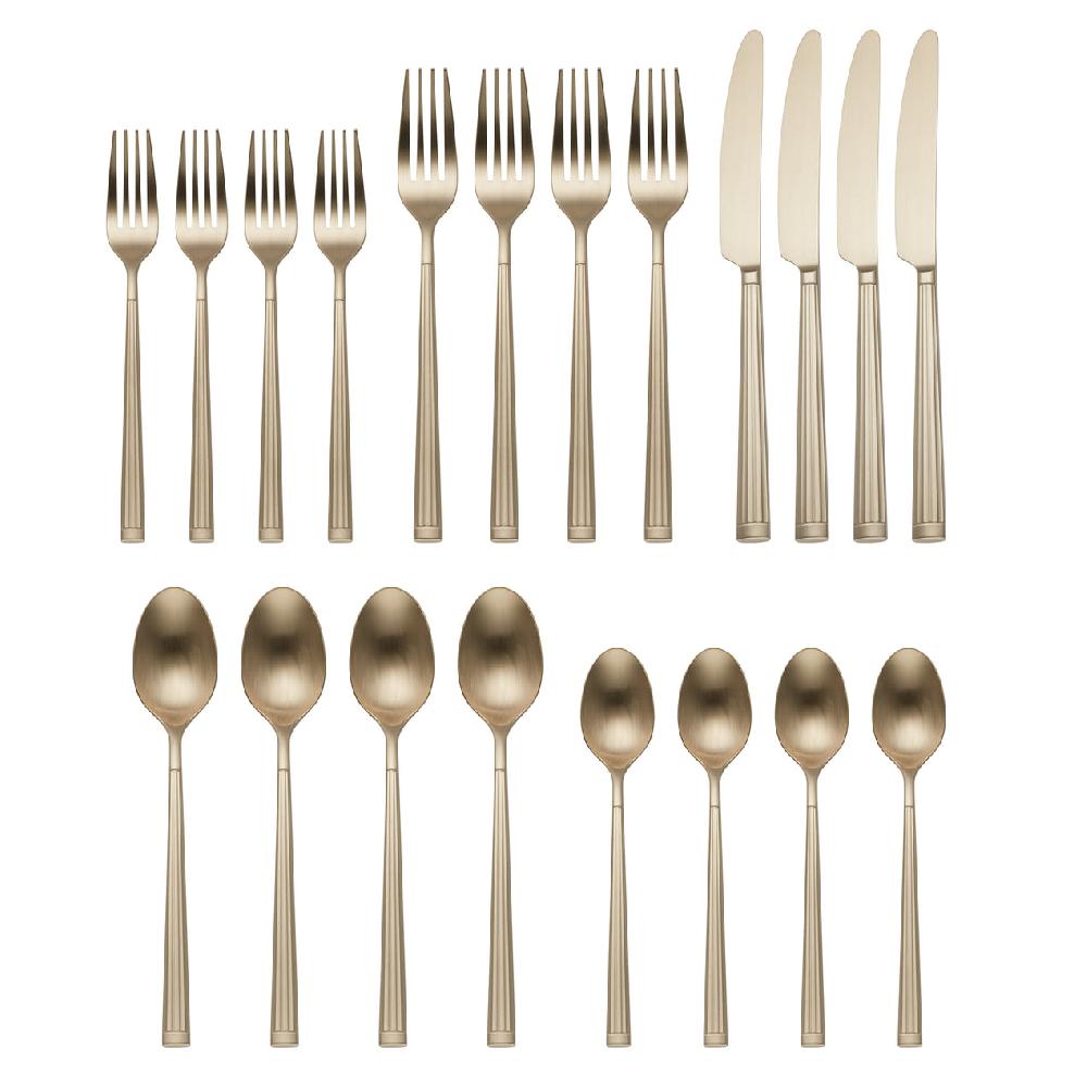 Cambridge Silversmiths Robyn Satin Champagne Mist 20-Piece Flatware Set