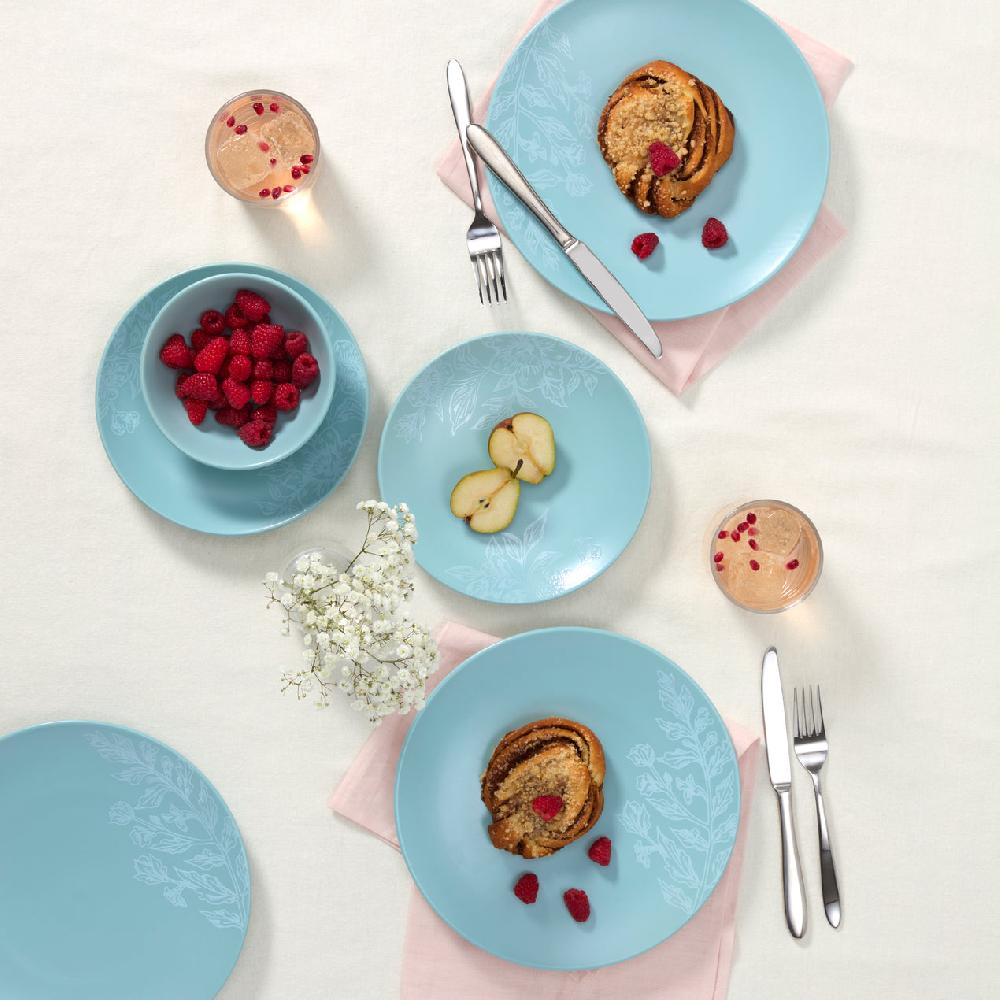 Cambridge Silversmiths Roseto 12-Piece Dinnerware Set French Blue