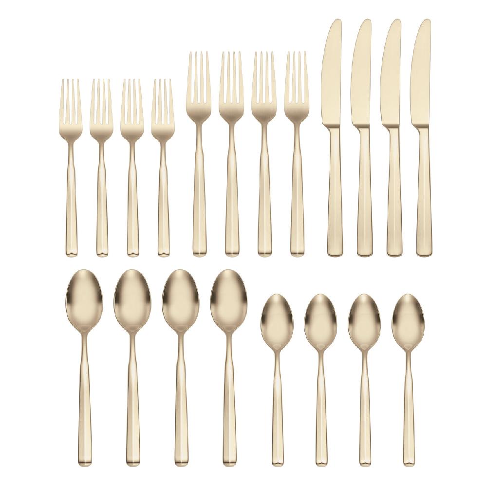 Cambridge Silversmiths Ryder Satin Champagne 20-Piece Flatware Set