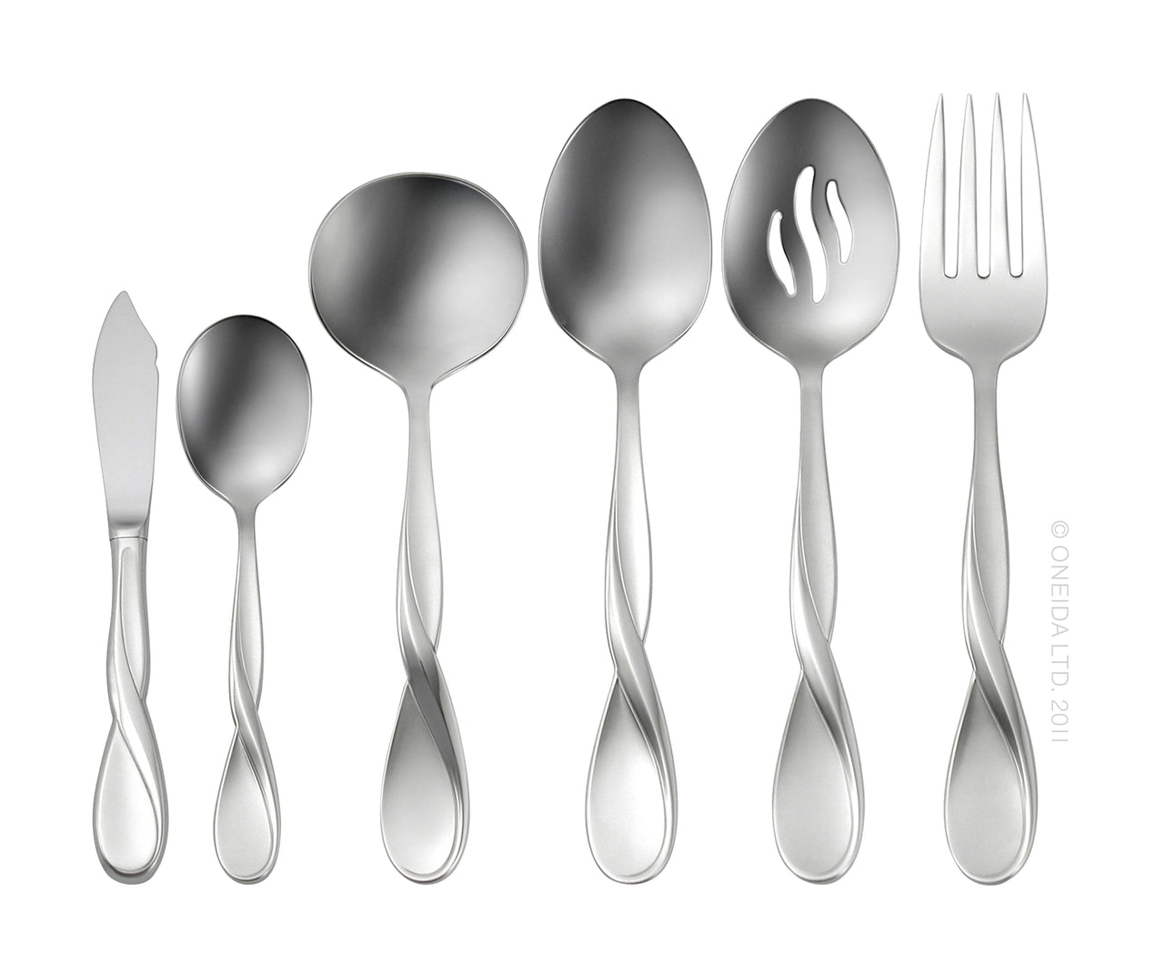 cambridge silversmiths Satin Aquarius 6 Piece Fine Flatware Serving Set