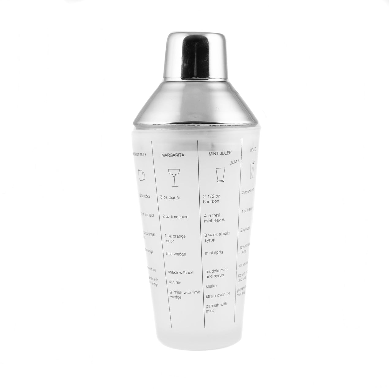 cambridge silversmiths Silver Stainless Steel Glass Recipe Shaker