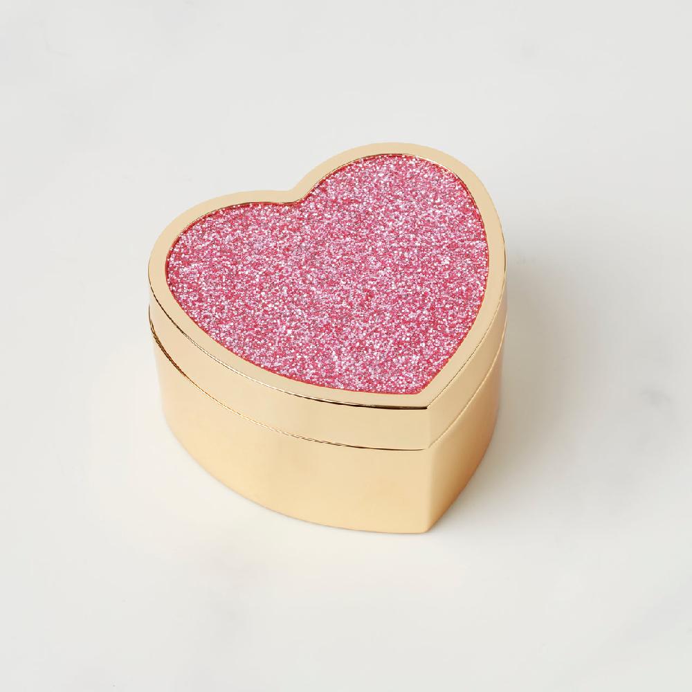 cambridge silversmiths Sitting Pretty Pink Glitter Heart Box