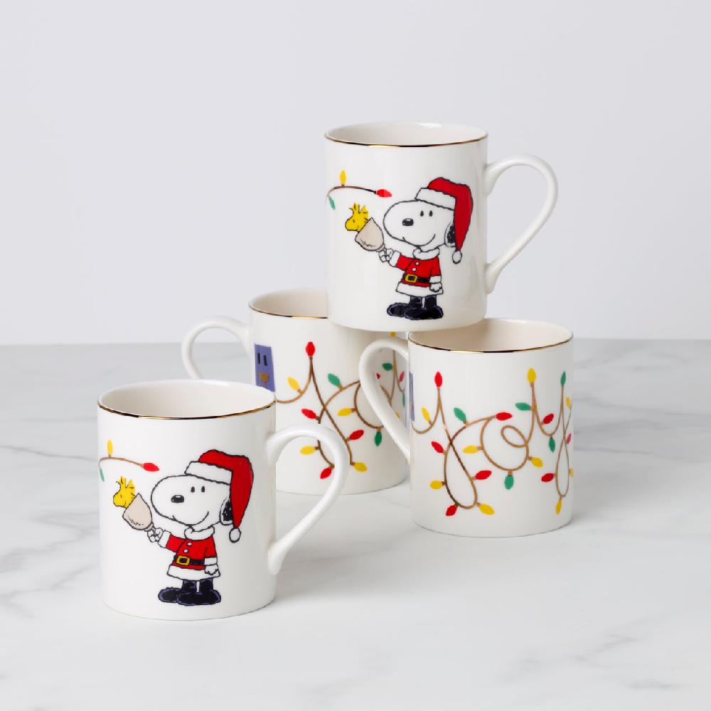 Cambridge Silversmiths Snoopy Christmas Mugs Set Of 4