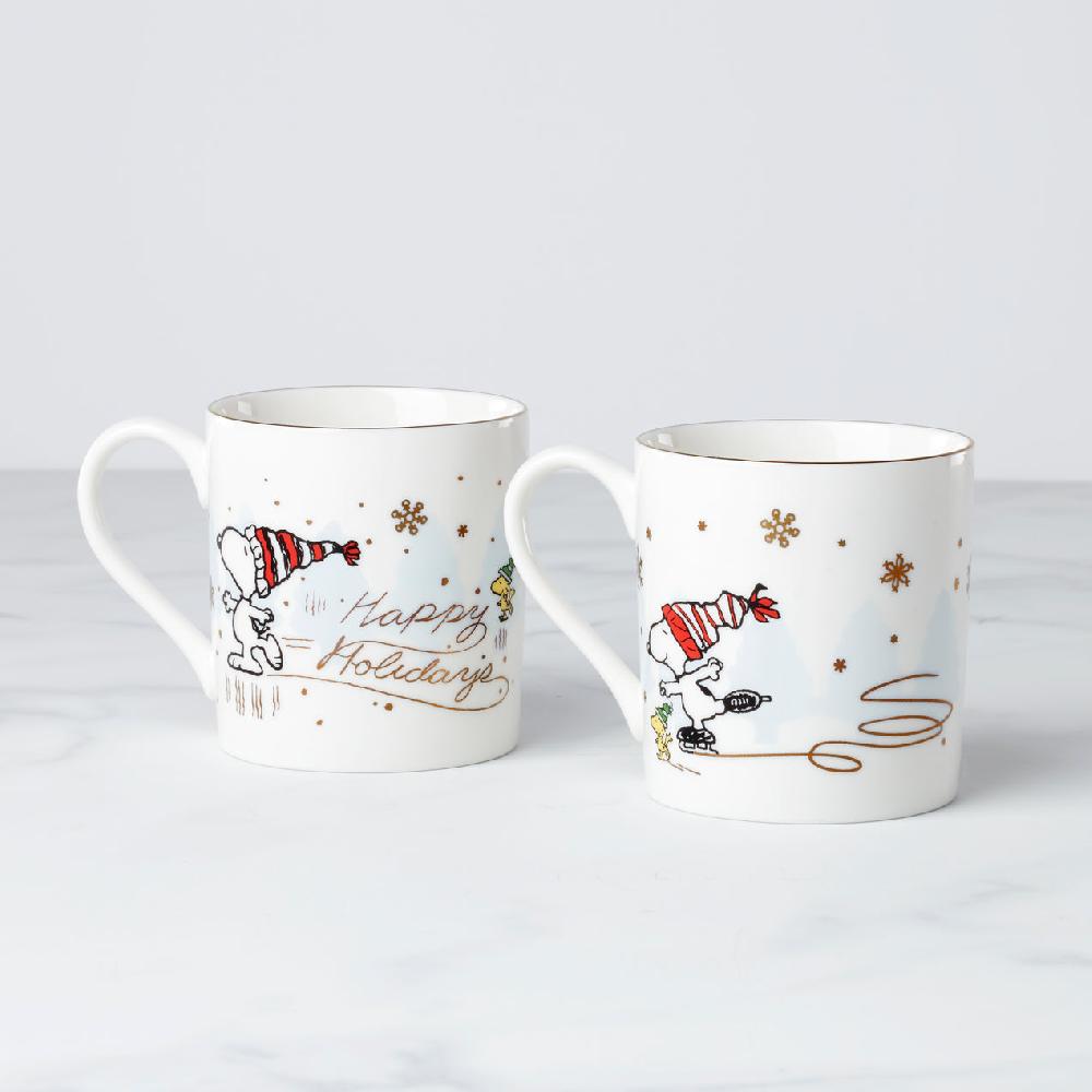 Cambridge Silversmiths Snoopy Skating Mugs Set Of 2