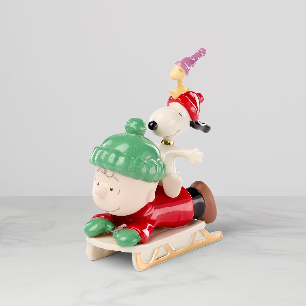 cambridge silversmiths SNOOPY™'s Sledding Adventure Figurine by Lenox