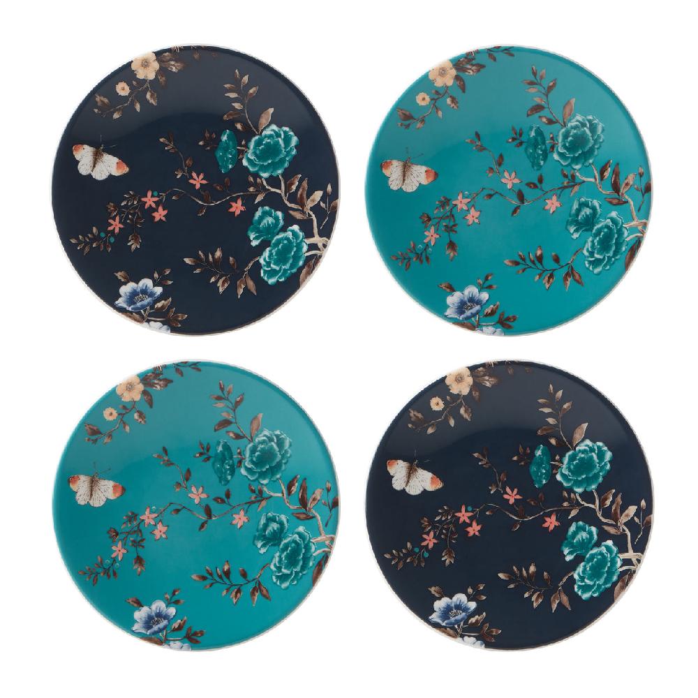 Cambridge Silversmiths Sprig & Vine 4-Piece Tidbit Plate Set