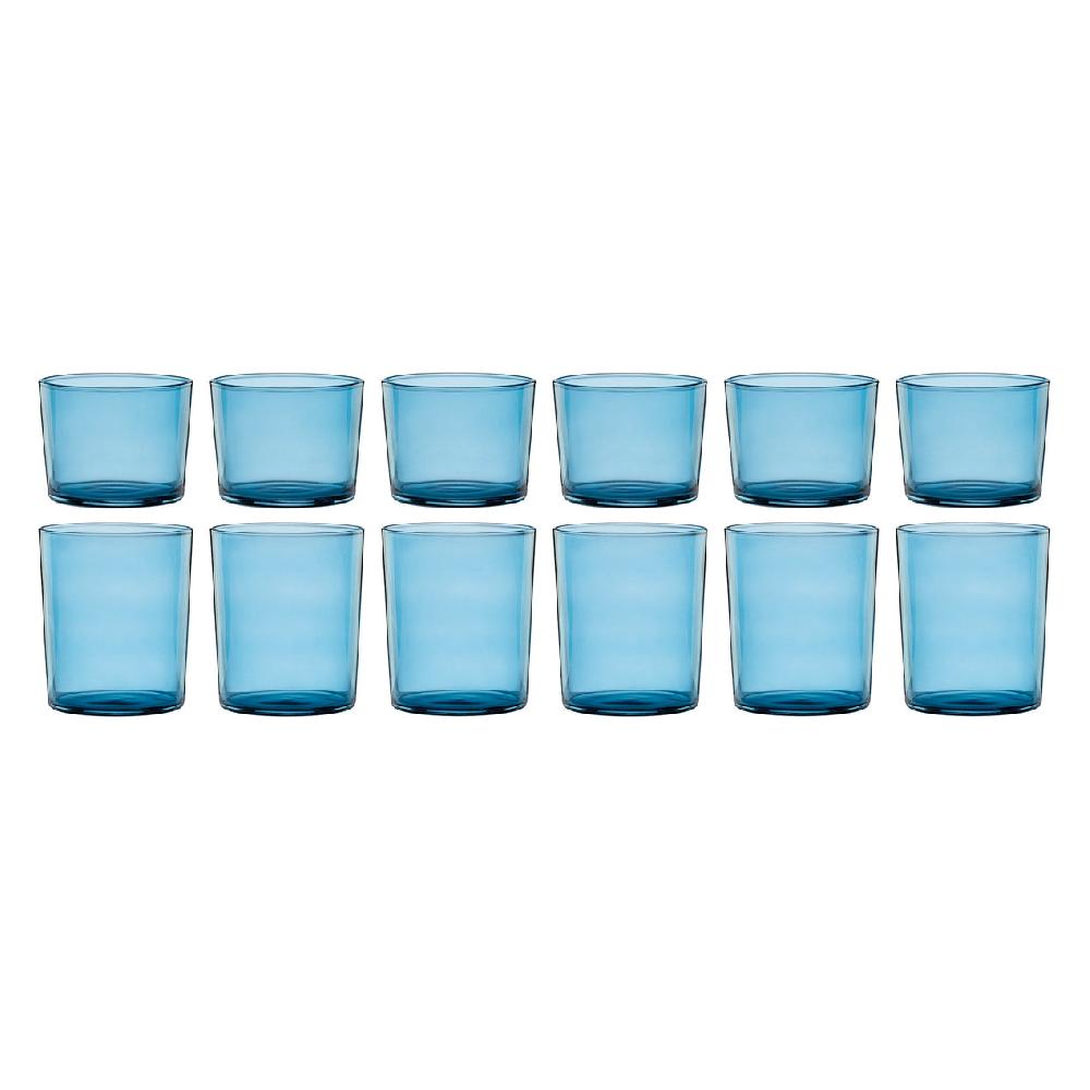 Cambridge Silversmiths Stackables Blue Short & Tall Glasses Set Of 12