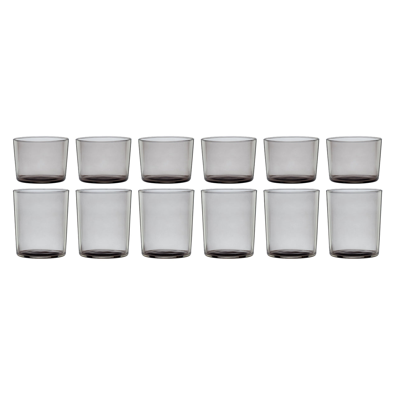 Cambridge Silversmiths Stackables Smoke Short & Tall Glasses Set Of 12