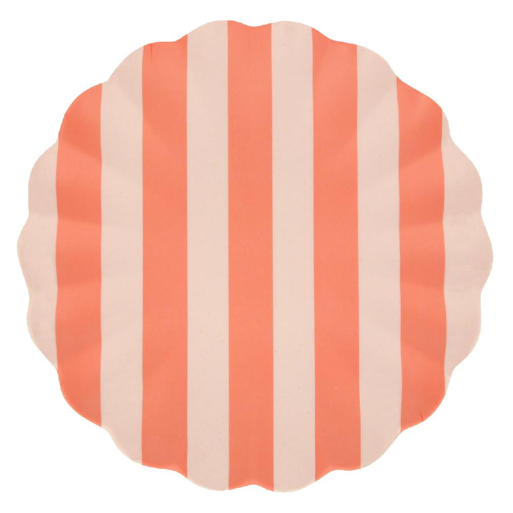 Cambridge Silversmiths Stripey Bamboo Large Plates Assorted Set Of 6