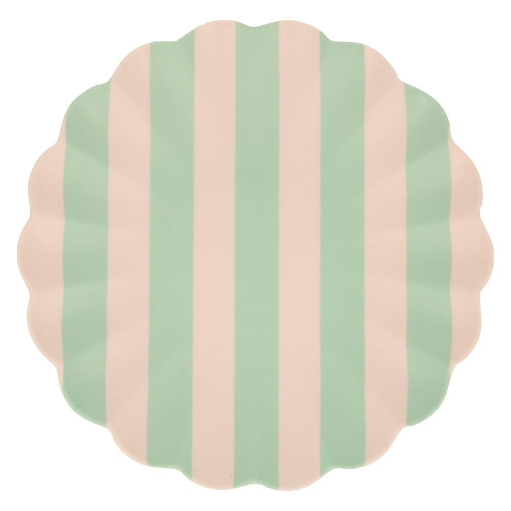 Cambridge Silversmiths Stripey Bamboo Large Plates Assorted Set Of 6