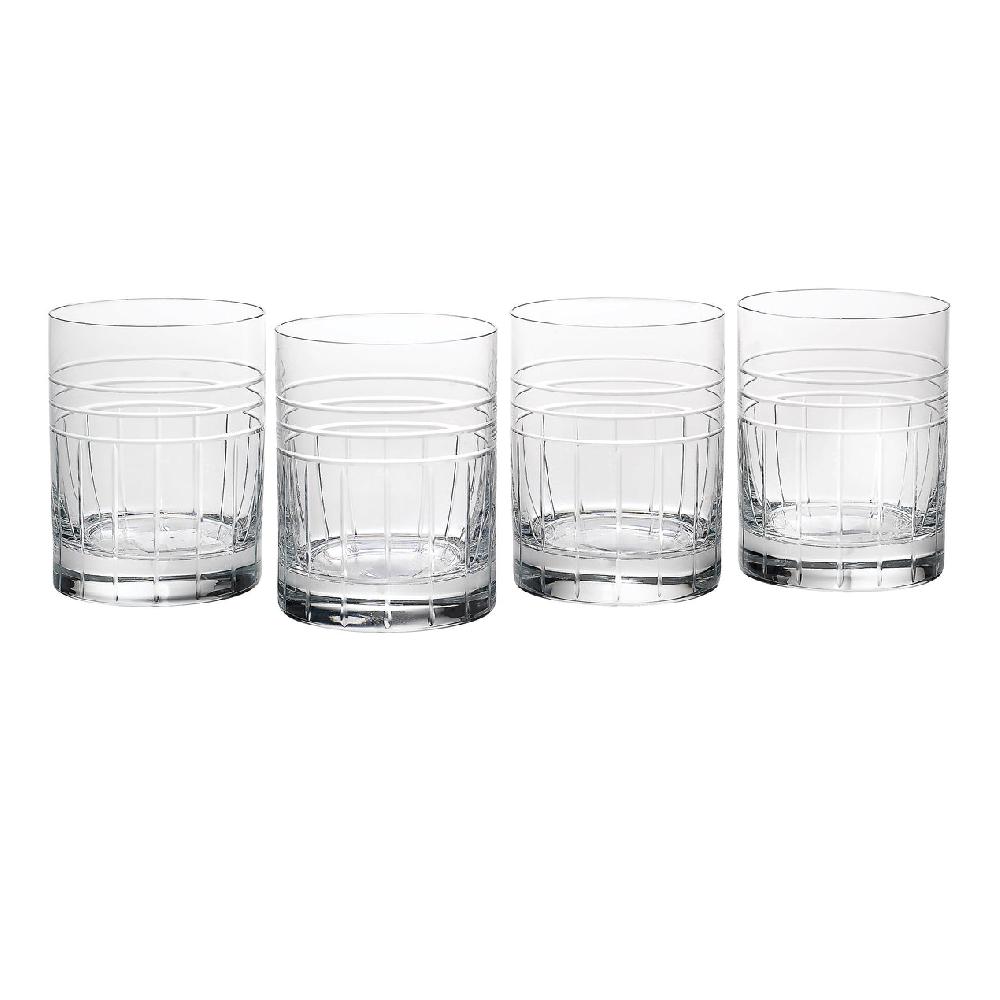 cambridge silversmiths Tempo Crystal Double Old Fashioned Glasses Set of 4