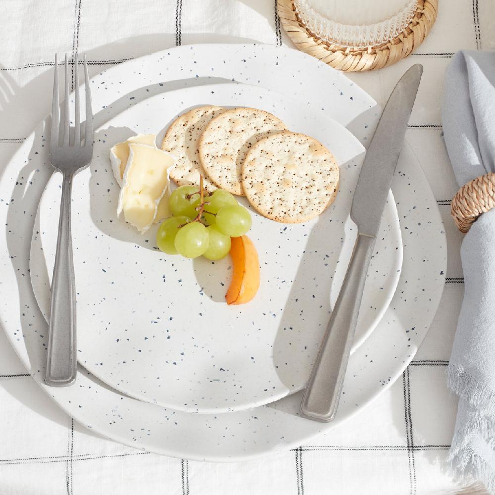 Cambridge Silversmiths Terrazzo Melamine Cream 12 Piece Dinnerware Set