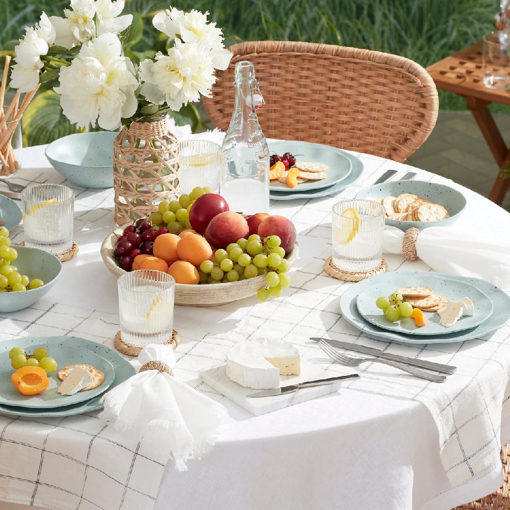 Cambridge Silversmiths Terrazzo Melamine Mint 12 Piece Dinnerware Set