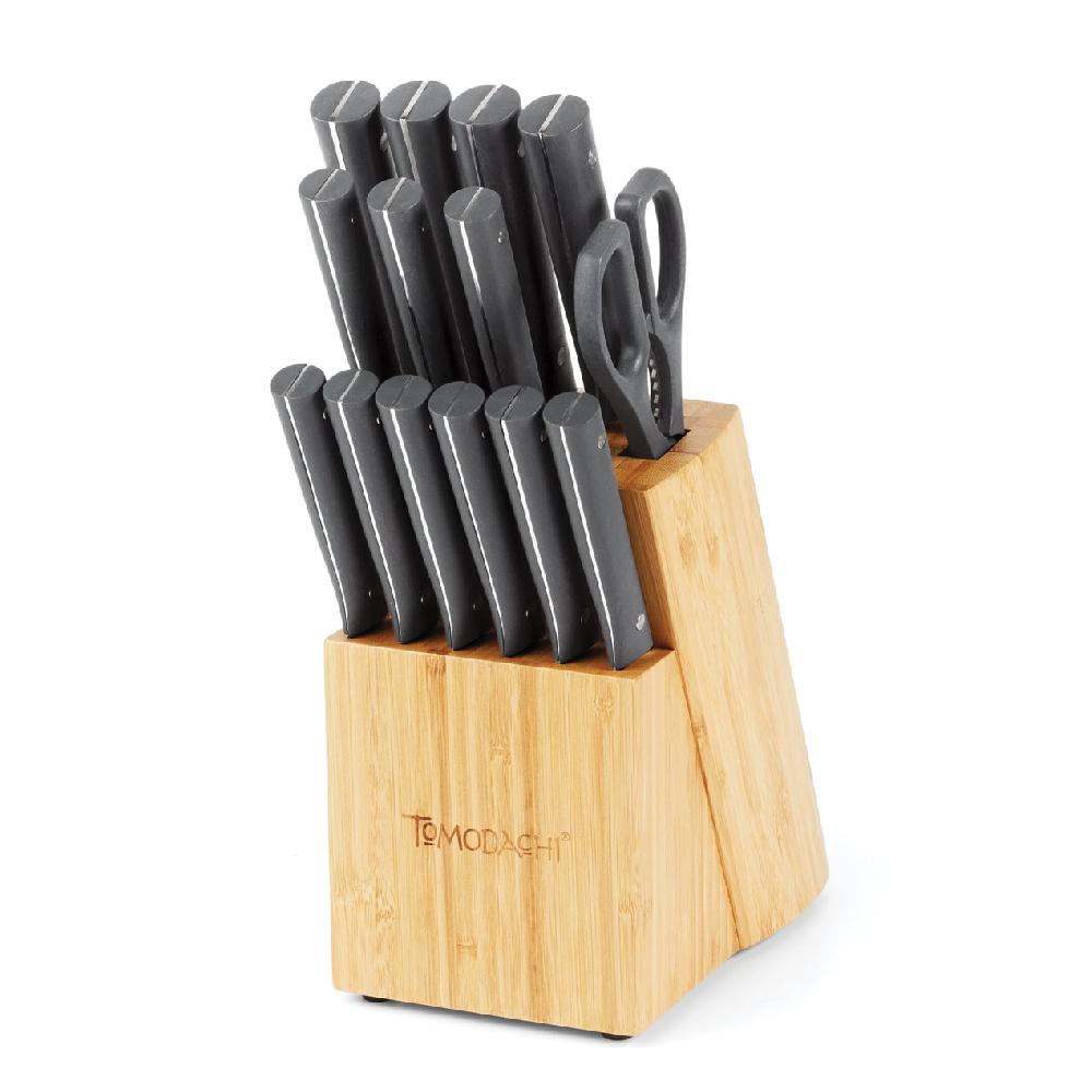 cambridge silversmiths Tomodachi Natural Harvest Slate 15 Piece Cutlery Block Set