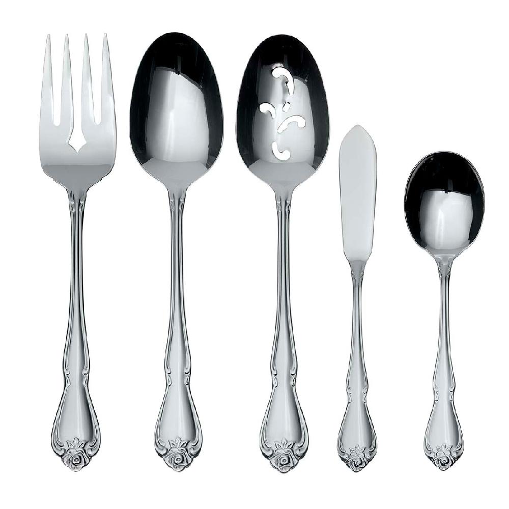 cambridge silversmiths True Rose 5 Piece Everyday Flatware Serving Set