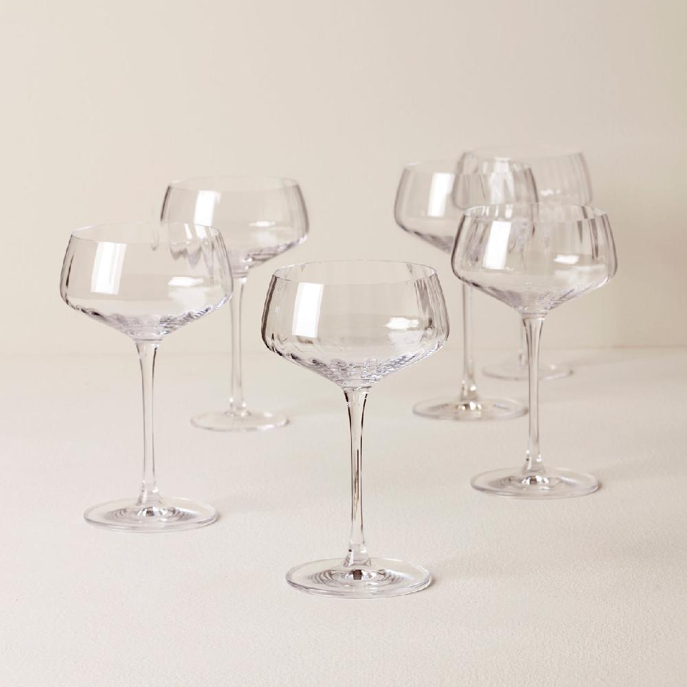 cambridge silversmiths Tuscany Classics Angled Optic Coupes Set of 6