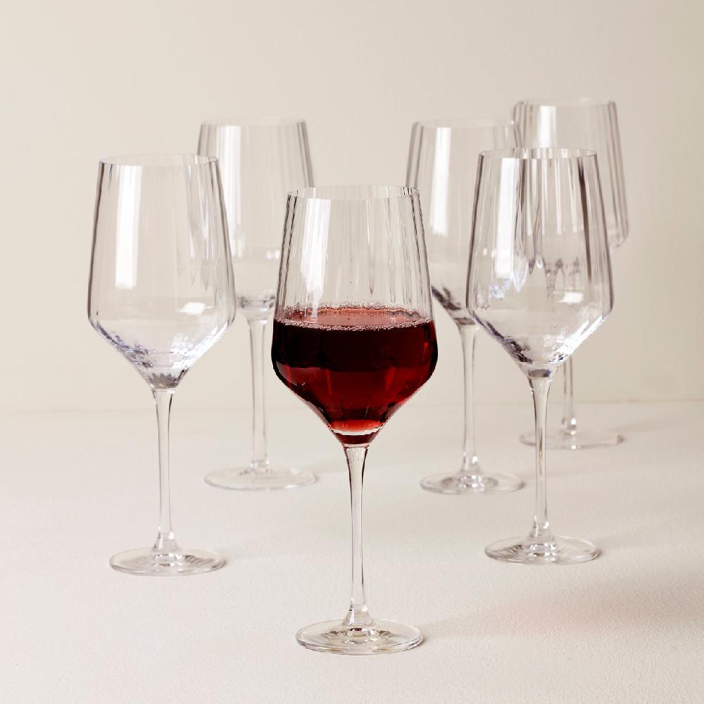 Cambridge Silversmiths Tuscany Classics Angled Optic Wine Glasses Set Of 6