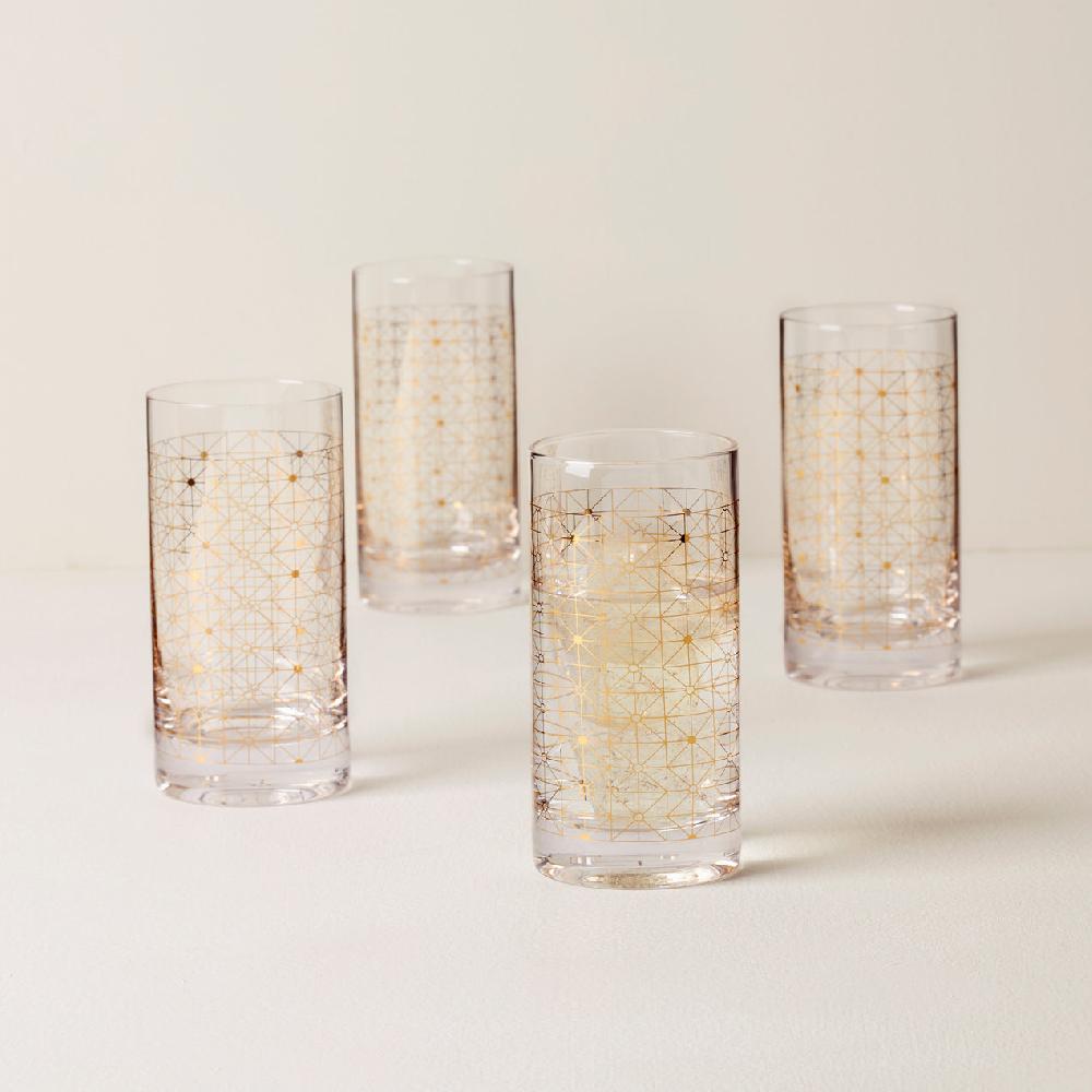 Cambridge Silversmiths Tuscany Classics Gold Dust Highballs Set Of 4
