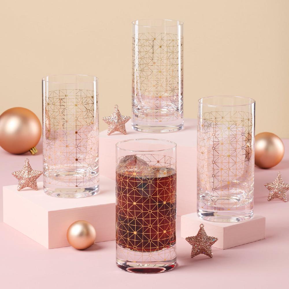 Cambridge Silversmiths Tuscany Classics Gold Dust Highballs Set Of 4