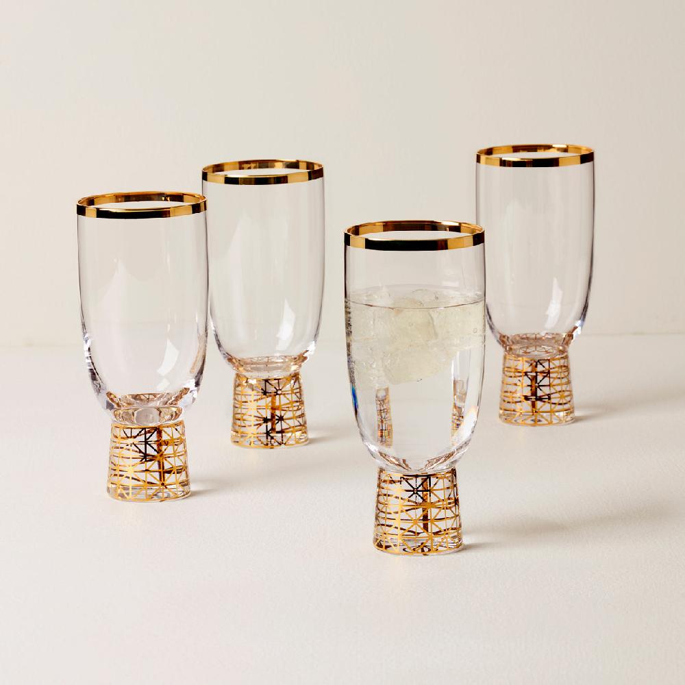 Cambridge Silversmiths Tuscany Classics Gold Frost All-Purpose Glasses Set Of 4